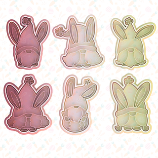easter bunnies gnomes cookie cutter set 6 3d print model - Mito3D