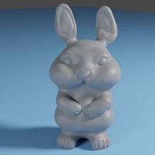 easter bunny1 bunny rabbit easy print support ornament 3d print model - Mito3D