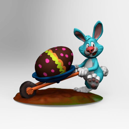 Osterhase Kunst bunny cartoon - Spielzeug Tier Kaninchen ei Ostern ornament 3D print model - Mito3D
