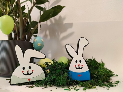 easter bunny bunnies holiday holidays reborn ears happy simple print place support 3d print model - Mito3D