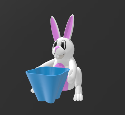 easter bunny holiday toy basket display gift decorations rabbit kids animal 3d print model - Mito3D