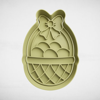 easter bunny basket cookie cutter cutters stl molds rabbit basketball 3d print model - Mito3D