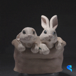 Pasqua coniglietto cestini bambino gattino casa arredamento carina 3d print model - Mito3D