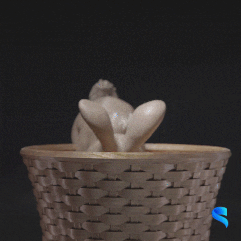 easter bunny baskets - curious home decor basket 3D print model - Mito3D