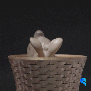 Pasqua coniglietto cestini curioso casa arredamento cestino 3d print model - Mito3D