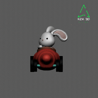 easter bunny car articulated rabbit fidget various toy fun gadget decoration 3d print model - Mito3D