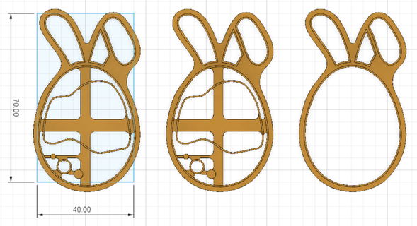 easter bunny cookie cutter rabbit 3d print model - Mito3D