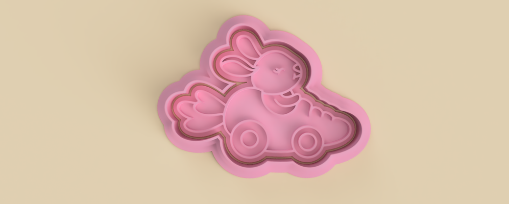 easter bunny cookie cutter home rabbit carrot auto car cutting cookies holiday pastry holy thursday chocolate fondant shop eggs 3d print model - Mito3D