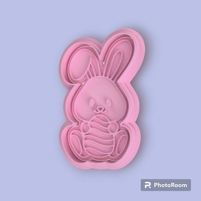 easter bunny cookie cutter egg decoration holiday 3d print model - Mito3D