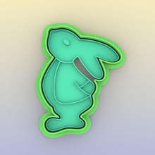 easter bunny cookie cutter - rabbit stamp seal cookies carimbo cutting 3d print model - Mito3D