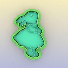 easter bunny cookie cutter - rabbit stamp seal cookies carimbo cutting 3d print model - Mito3D