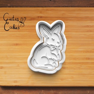 easter bunny cookie cutter 0324 present gift love baking fondant clay anniversary birthday rabbit egg 3d print model - Mito3D