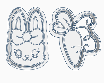 Paskalya tavşan kurabiye kesici kesiciler 3d print model - Mito3D