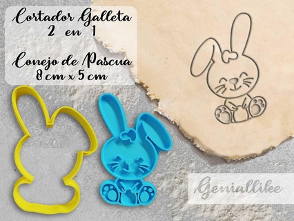 Pâques lapin biscuit coupeur fondant œufs lapins décoration biscuits cookie coupeurs 3d print model - Mito3D