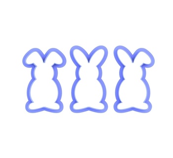 easter bunny cookie cutter set outline fondant baking 3d print model - Mito3D