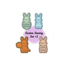 easter bunny cookie cutter set stl files gadget kawaii cupcake egg 3d print model - Mito3D