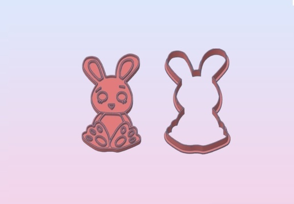 easter bunny cookie cutters cookies cutting cutter mass masses cake cakes cupcakes bakery porcelain ceramics fondant ballina pastry shop 3d print model - Mito3D
