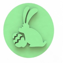 easter bunny cookie embosser decoration cutter chiken egg 3d print model - Mito3D