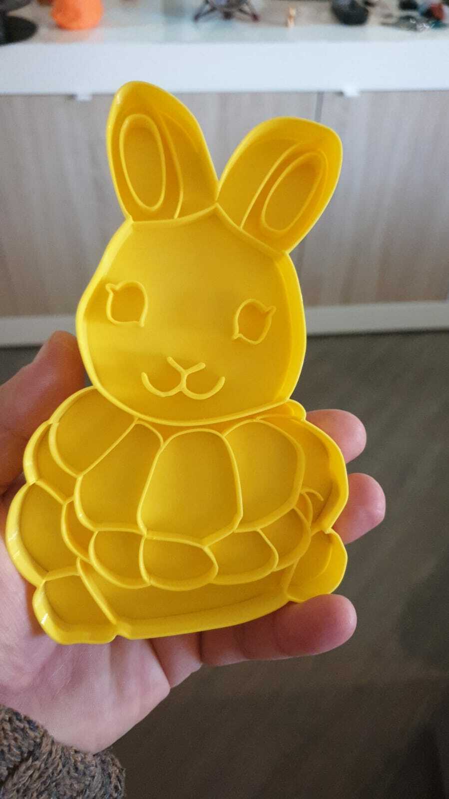 easter bunny cookie stamp chocolate 3D print model - Mito3D