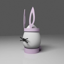 easter bunny costume eggs decoration celebration rabbit egg children decorations table setting 3d print model - Mito3D
