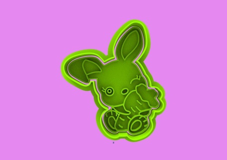 easter bunny cutter stamp rabbit resurrection eggs tail cutters cookie fondant ceramics mass cutting 3d print model - Mito3D