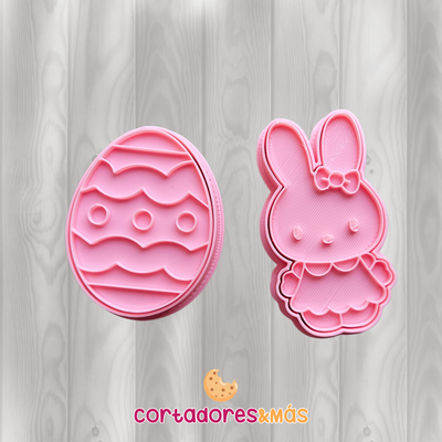 easter bunny cutter stamp - rabbit tools cookie cookies fondant bakery icyng cutters bunnie 3d print model - Mito3D