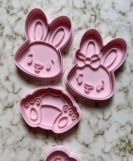 easter bunny cutter stamp - rabbit cookie cookies fondant bakery icyng cutters 3d print model - Mito3D