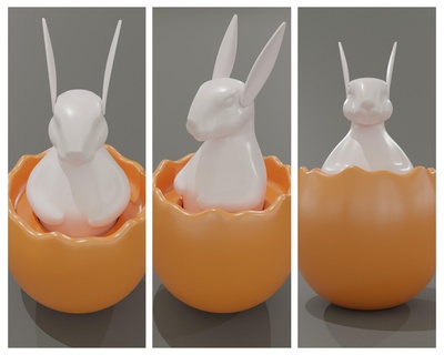 easter bunny decoration rabbit egg mechanism 3d print model - Mito3D