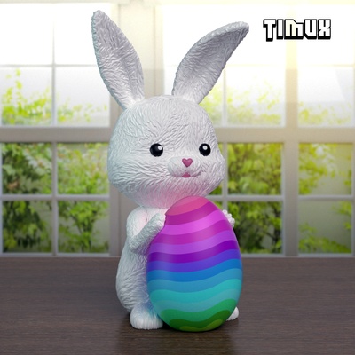 easter bunny egg rabbit celebration multipart decoration container office gift 3d print model - Mito3D