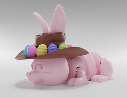 easter bunny egg rabbit 3d print model - Mito3D