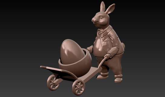 easter bunny egg holder rabbit ornament 3d print model - Mito3D