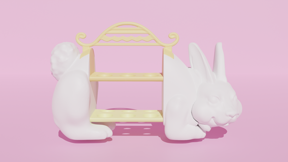 easter bunny egg holder disassembling holidays eggs cute 3d print model - Mito3D