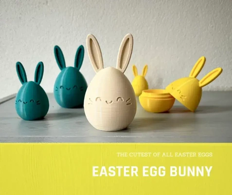 easter bunny egg hollow threaded cute easterbunny easteregg 3d print model - Mito3D