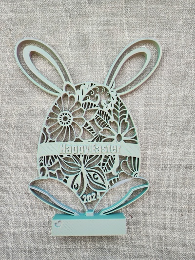 easter bunny floral sign decor rabbits models wreath photo props to sell commercial decoration holidays march easter2024 cute table flowers occasion 3d print model - Mito3D