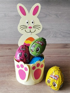 easter bunny flower vase egg holder rabbit 3d print model - Mito3D