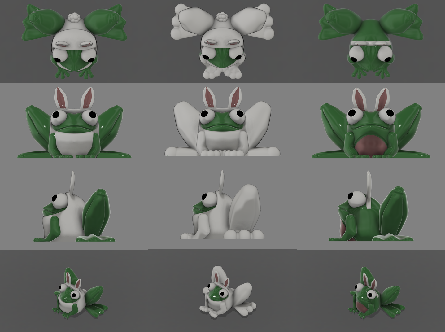 pasqua coniglietto rana animale carina divertente 3D print model - Mito3D