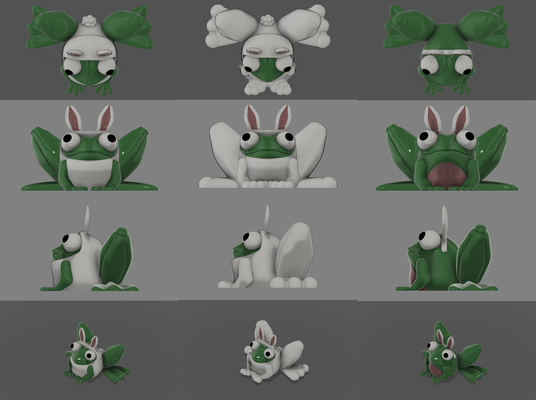 easter bunny frog animal cute funny 3d print model - Mito3D