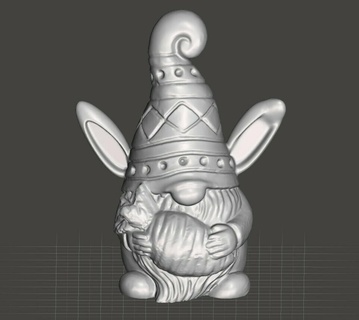 easter bunny gnome holding carrot Home and 3d print model - Mito3D