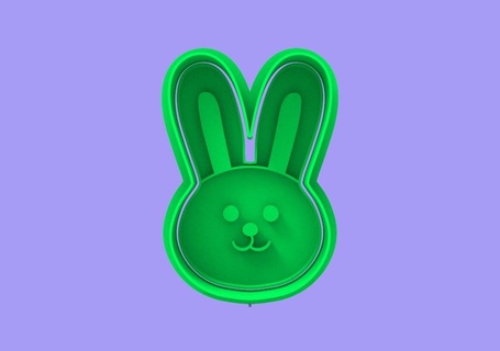 easter bunny head rabbit resurrection eggs tail cutters cookie cutter fondant ceramics mass cutting 3d print model - Mito3D