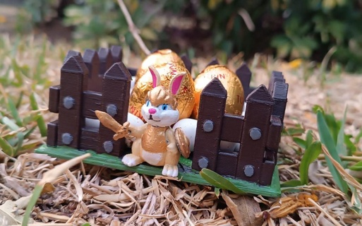 easter bunny knight rabbit sword shield corral eggs armor decoration cute disney bambi drum 3d print model - Mito3D