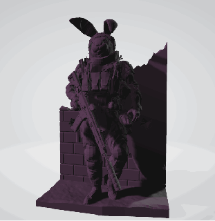 easter bunny mw2 Game game hero figure toy easy poly call attack war cool weapon cartoon 3d print model - Mito3D