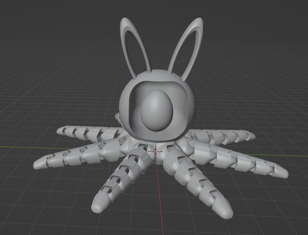 easter bunny octopus egg 3D print model - Mito3D