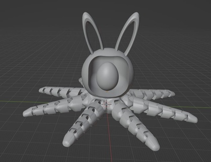 easter bunny octopus easter bunny egg octopus  3d print model - Mito3D