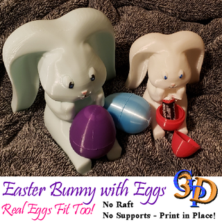 Paskalya tavşan Yumurta açılır uyuyor gerçek yumurtalar hayvan Şirin tatil yıl print in place no supports destekler oyuncak Evcil Hayvan çocuklar açık Şeker Kulp destek şekil 3d print model - Mito3D