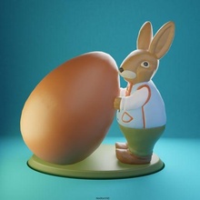 easter bunny robert giant egg sculpture 3d print model - Mito3D