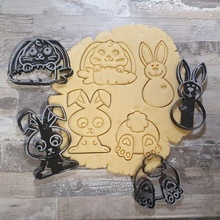 easter bunny set 4 cookie cutters cutter 3d print model - Mito3D