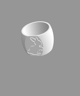 Ostern Hase Tabelle Ring Dekoration 3d print model - Mito3D