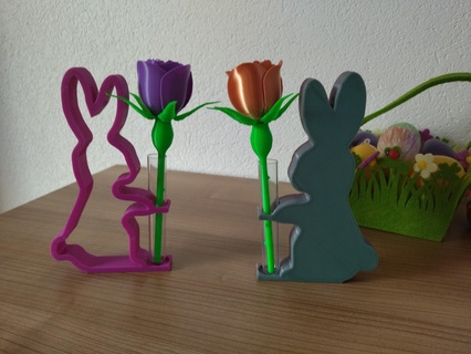 easter bunny test tube egg flower 3d print model - Mito3D