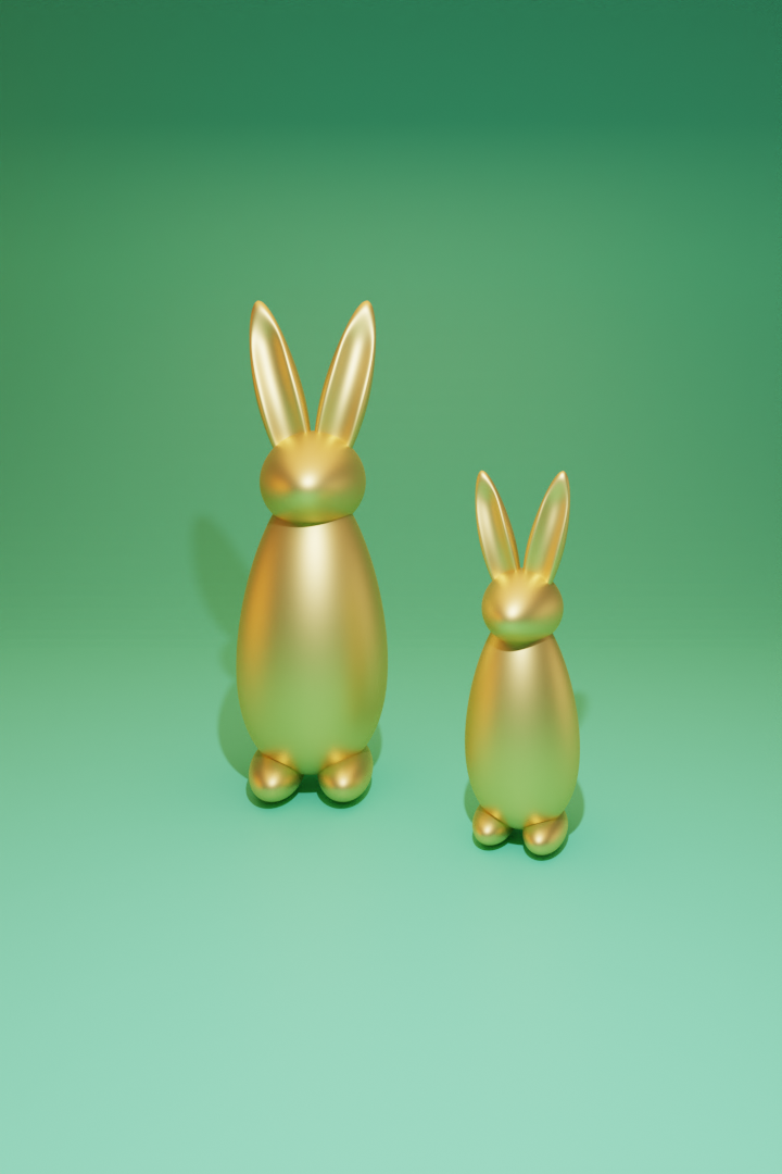 easter bunny two colors decoration simple minimalistic 3D print model - Mito3D