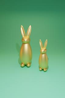 easter bunny two colors easter easter bunny easter decoration decoration easter bunny decoration simple minimalistic decoration easter  3d print model - Mito3D